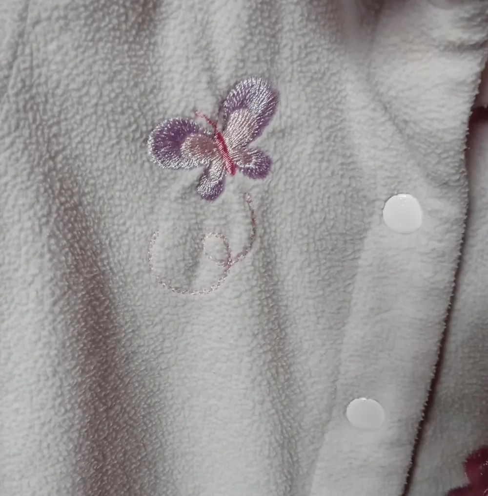 ⭐M4)  Carter’s Just One Year Pink Fleece Footed Sleeper 9M Floral Baby Girl